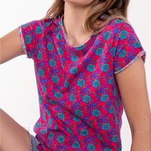 Natural Life Pink and Blue Floral Top